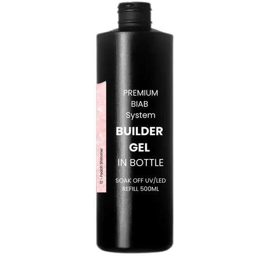 Premium BUILDER GEL IN BOTTLE extra strong - 12 Peach Shimmer 500ml REFILL